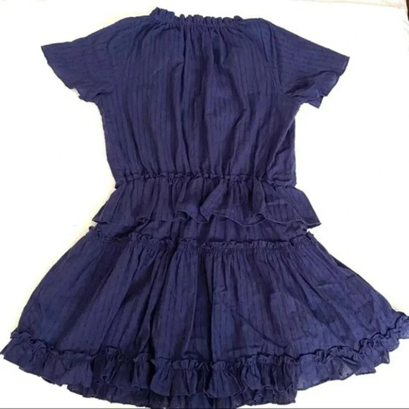 NEW 8apart Simone Tiered Ruffle Mini Dress Navy - Picture 14 of 16